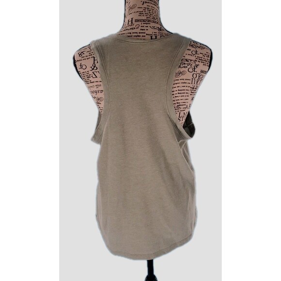 IML House Plant Tank Top Lg Womens Green Scoop Neck Large Leaf Botanical Outline - Picture 3 of 15